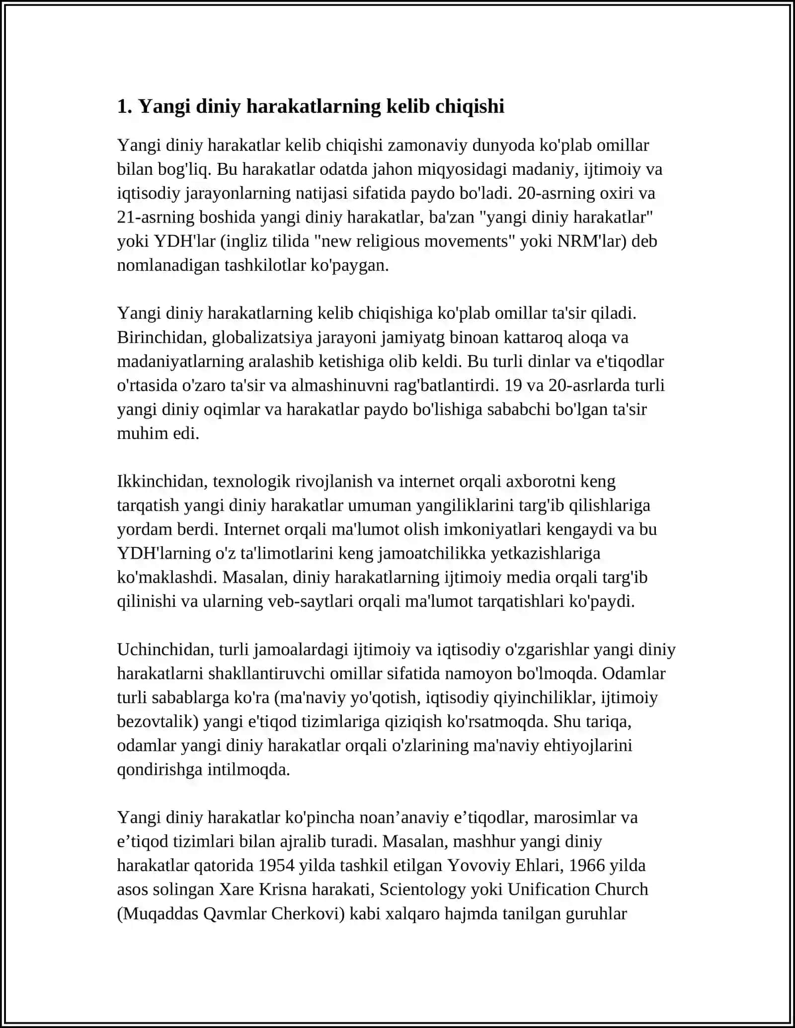 YANGI DINIY TALIMOTLAR VA SEKTALAR 3