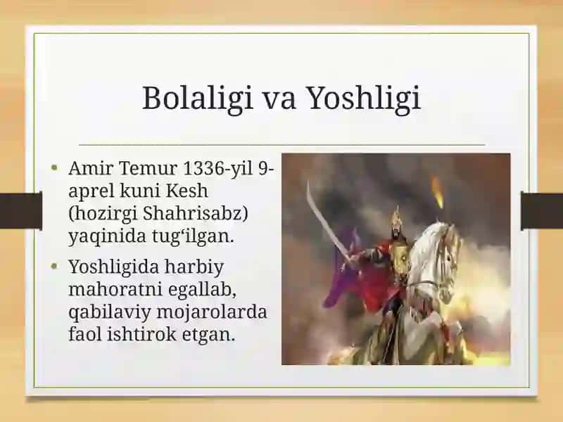 Temuriylar tarixi. slayd 3