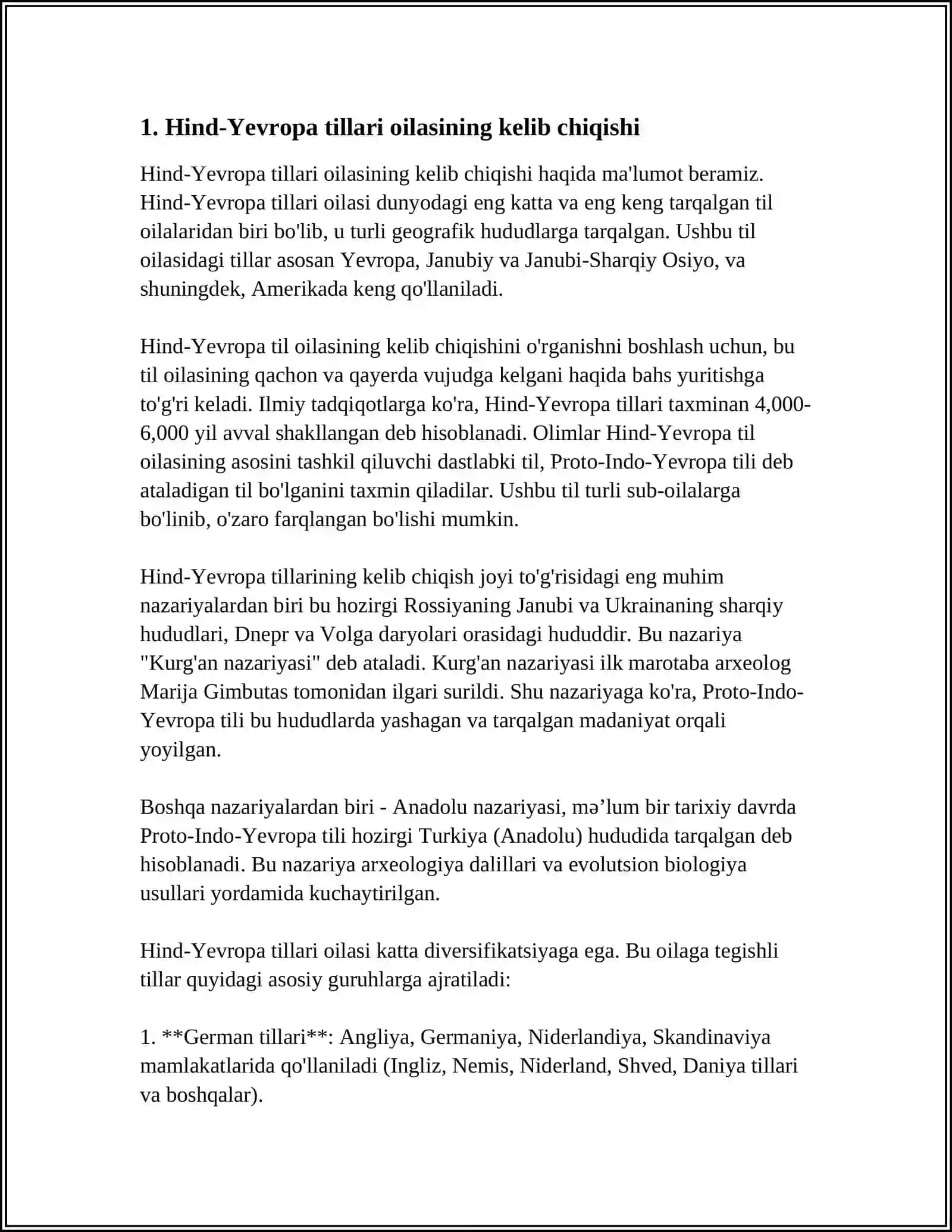 TIL OILALARI. HIND- YEVROPA TILLARI OILASI. ROMAN TILLARI 3