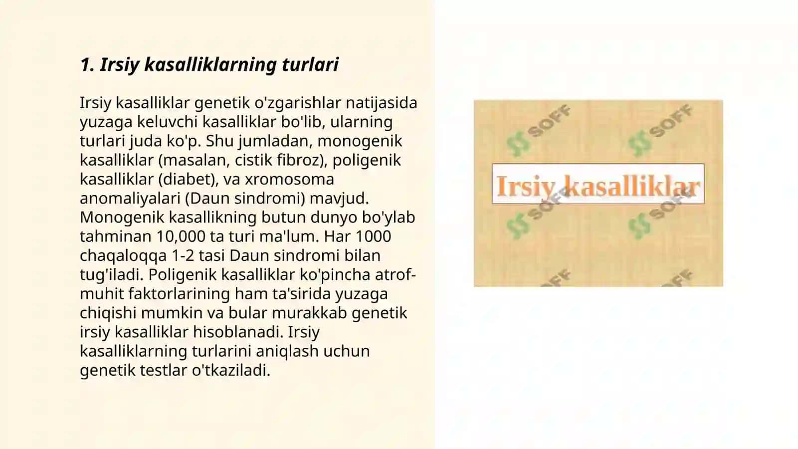 Irsiyat va irsiy kasalliklar. Nerv tiziming ahamiyati va gigiyenasi 3