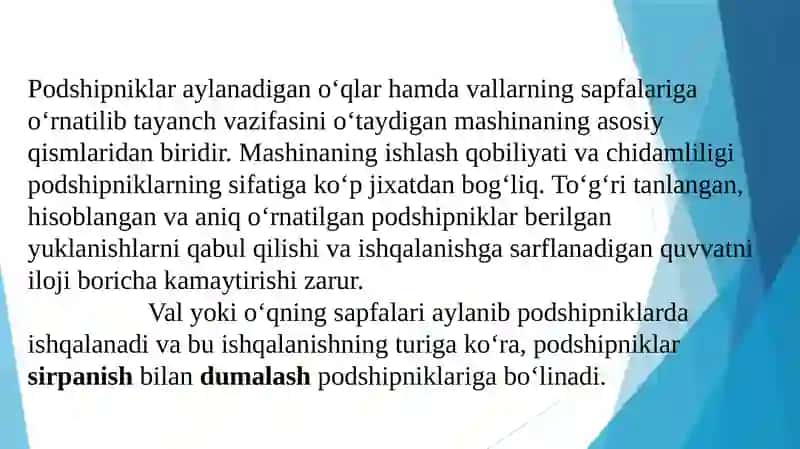 Sirpanish va dumalash podshipniklari va ularni hisoblash asoslari 3