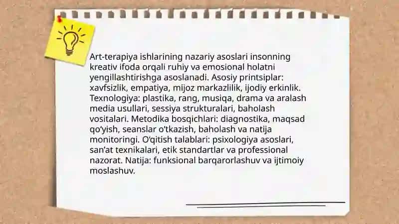 Art terapiya ishlarining texnologiyasi 3