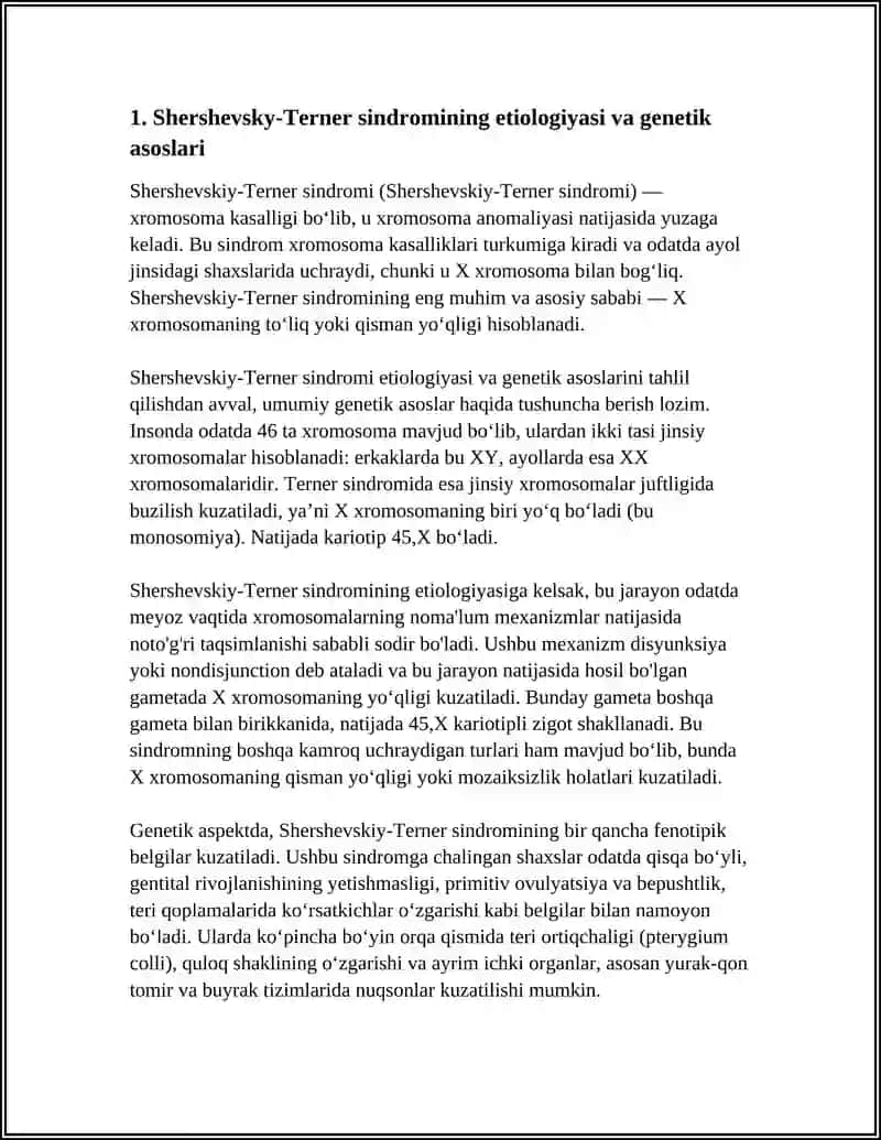 XROMOSOMA KASALLIKLARI YA'NI SHERSHEVSKIY TERNER SINDROMI 3