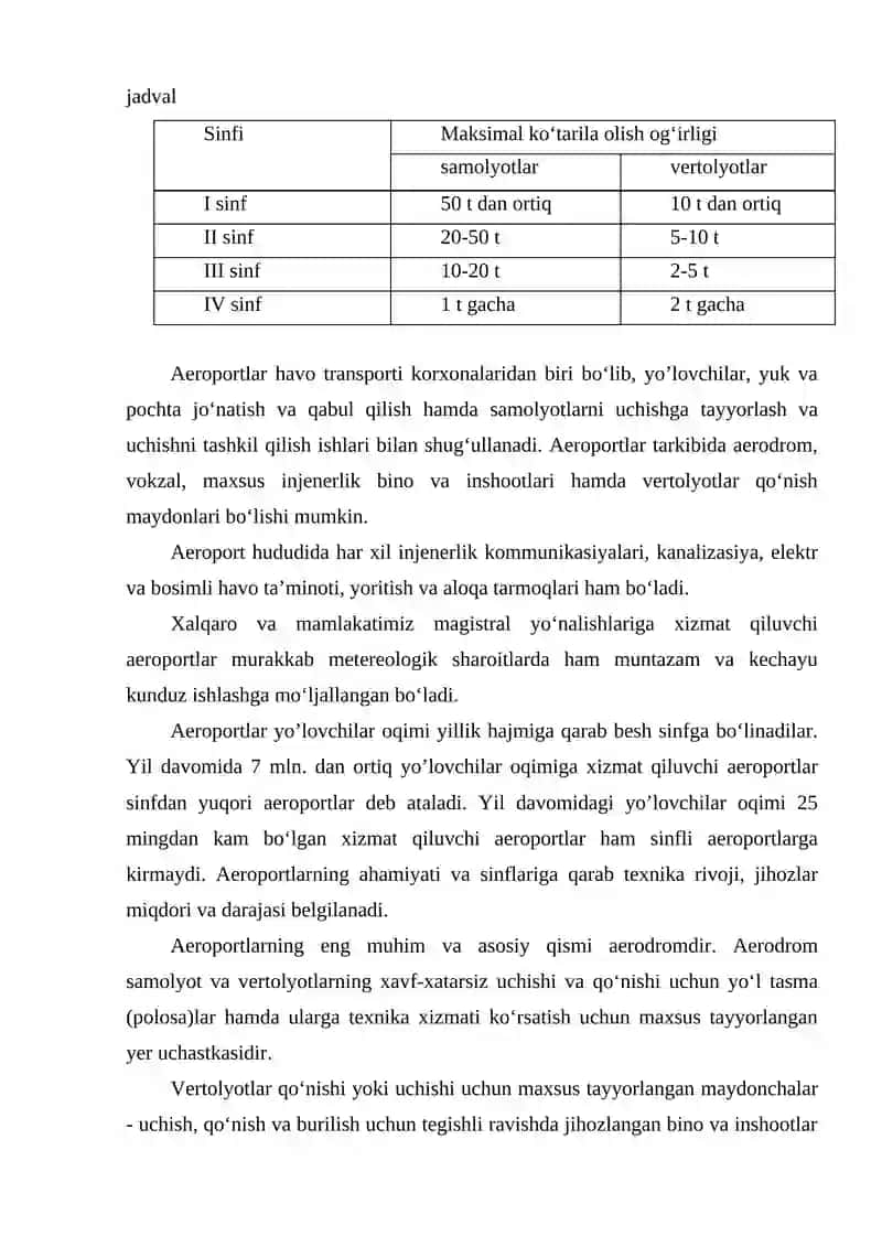HАVO TRАNSPORTINING TEXNIK-IQTISODIY TАVSIFI VА RIVOJLАNISH MUАMMOLАRI 3