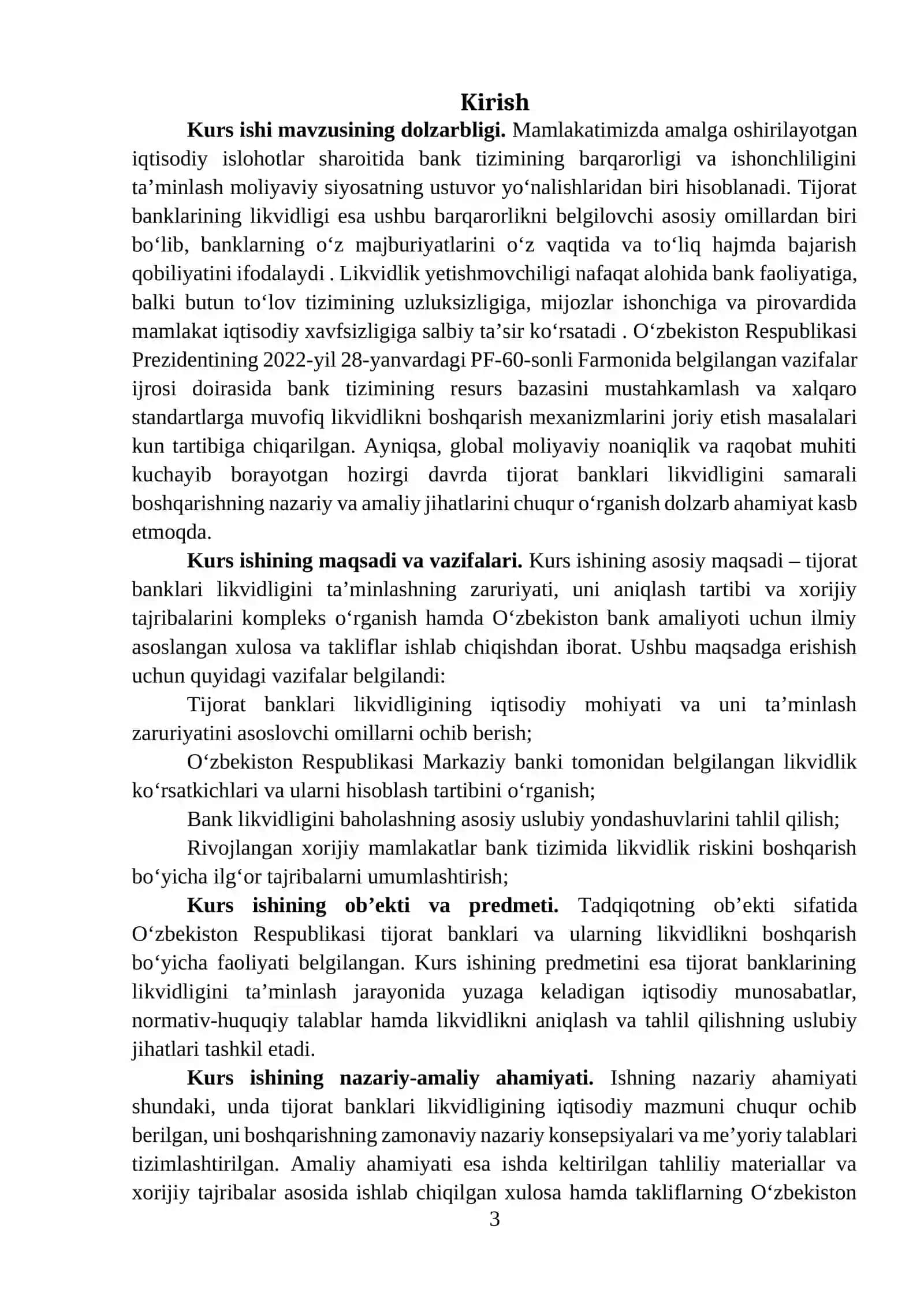 Tijorat banklari likvidligini taminlashning dolzarb masalalari 3