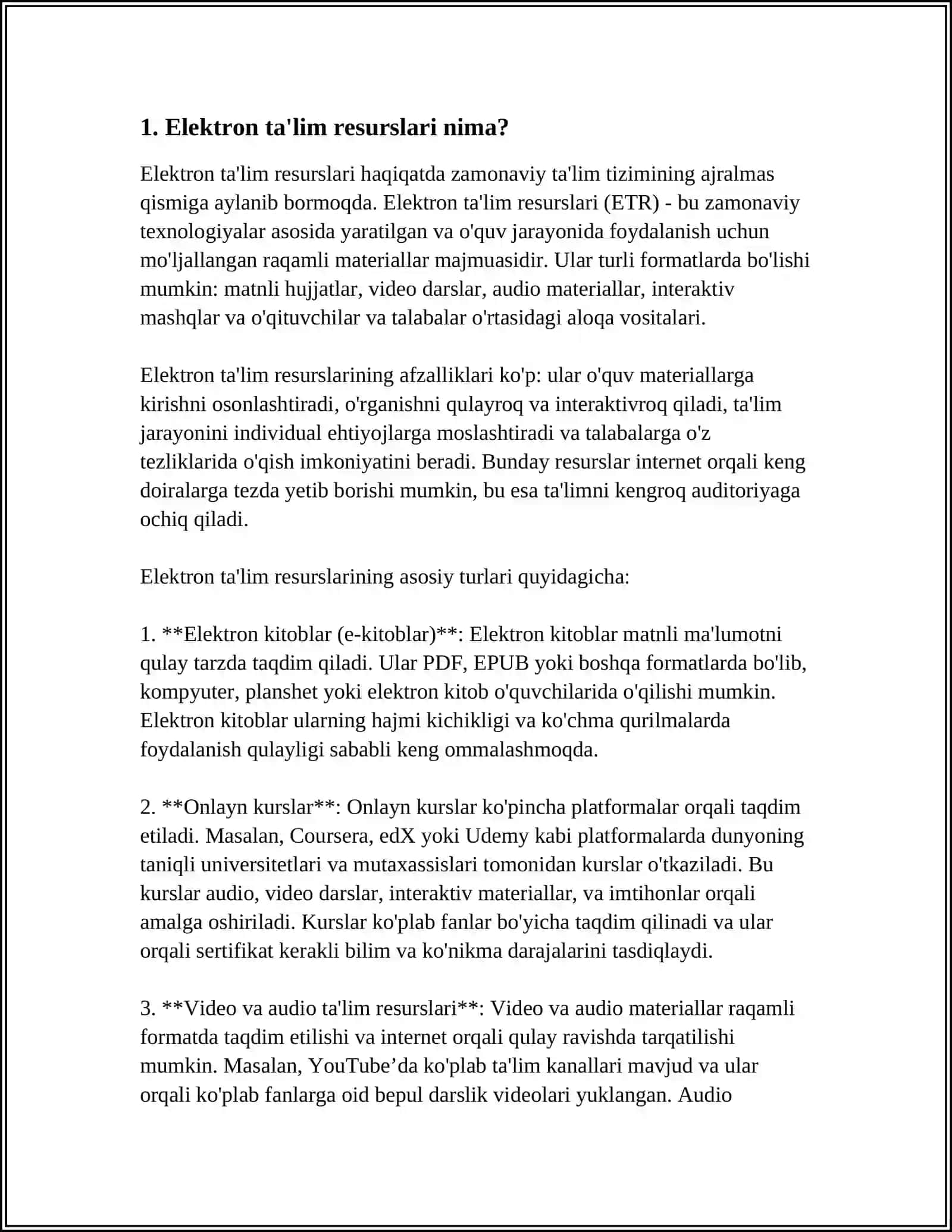 ELEKTRON TA’LIM RESURSLARINI BELGILASH MASALALARI VA UNI TASHKIL ETISH ASOSLARI 3