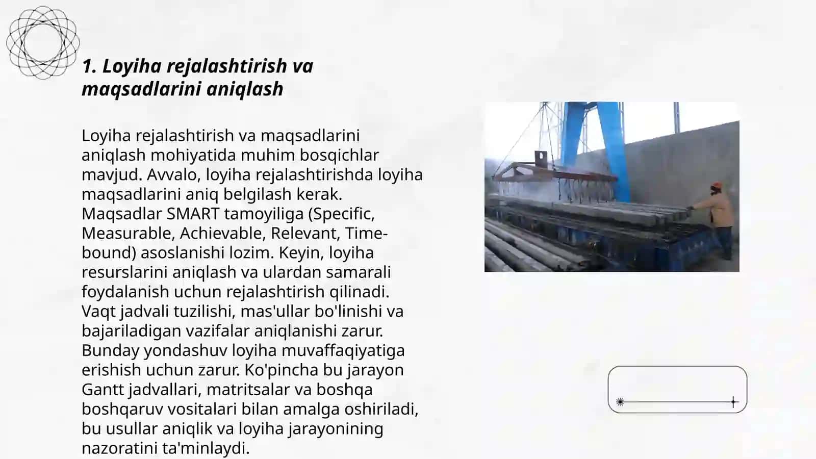 Temir beton korxonasini qurishda loyihalash ishlarini amalga oshirish sxemasi 3