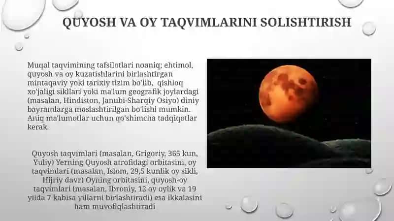 Quyosh-oy kalendari Va muchal haqida malumot 3