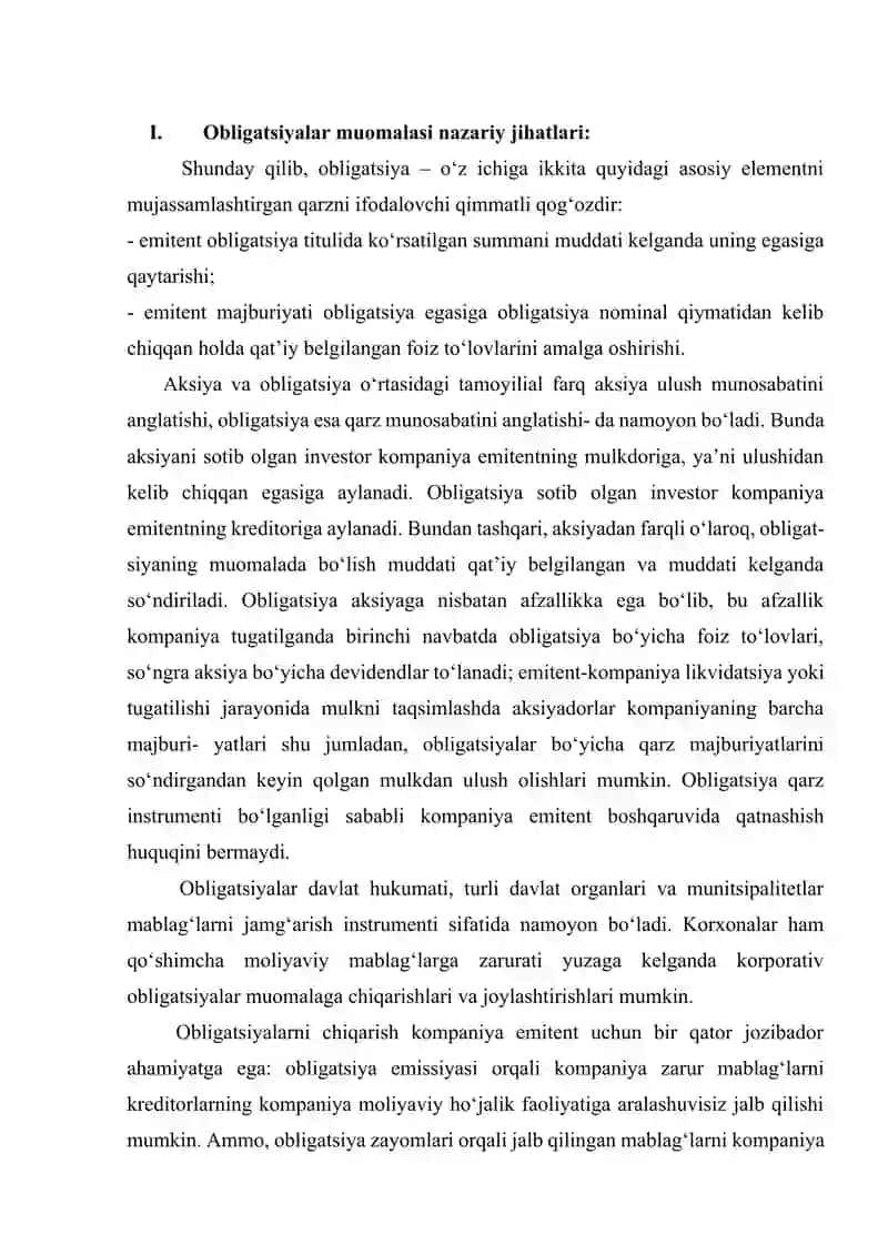 Obligatsiyalar muomalasi nazariy jihatlari 3