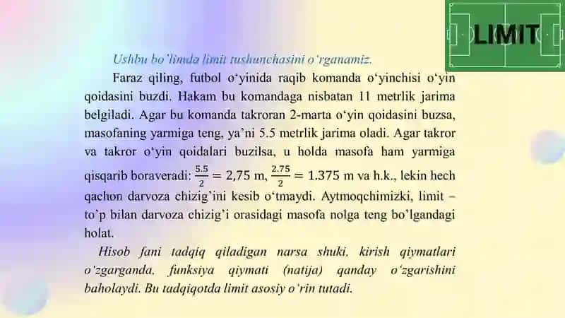Sonli ketma-ketlik tushunchasi.  Ketma-ketlikning limiti. Matematik simvollar. Ketma-ketlik. Sonli ketma-ketlik. Ketma-ketlikning berilish usullari 3