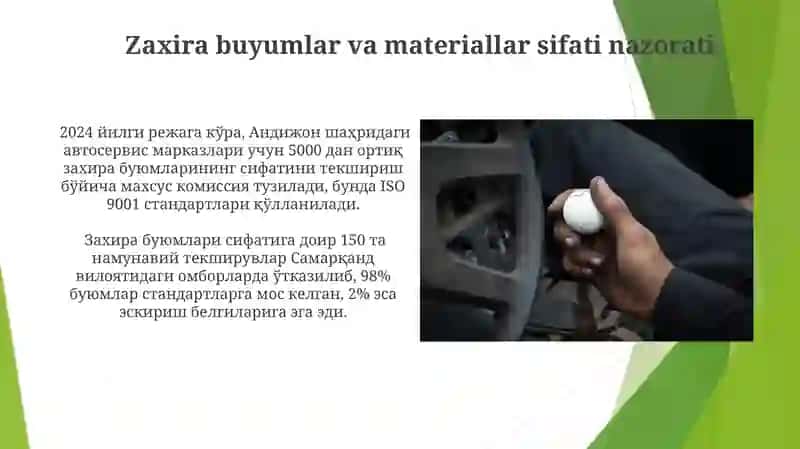 Avtomobillarga texnik xizmat ko'rsatish va joriy ta'mirlash sifatini boshqarish 3