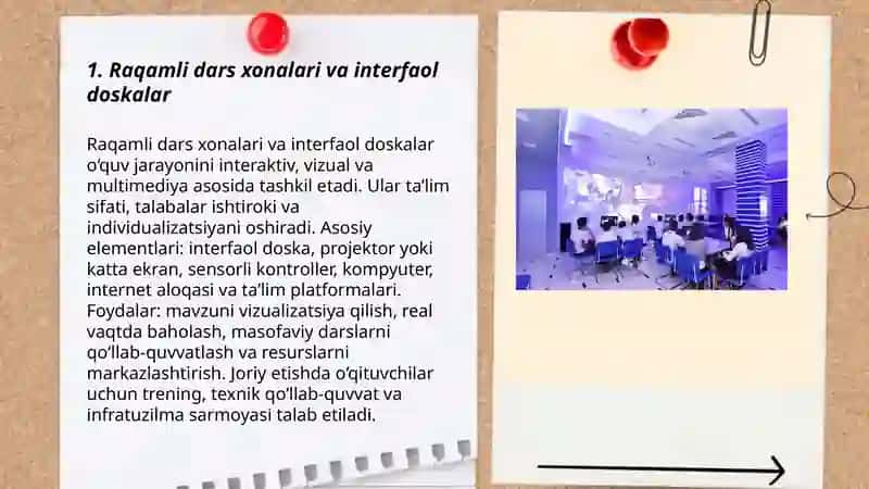 Raqamli dars xonalari va interfaol doskalar 3