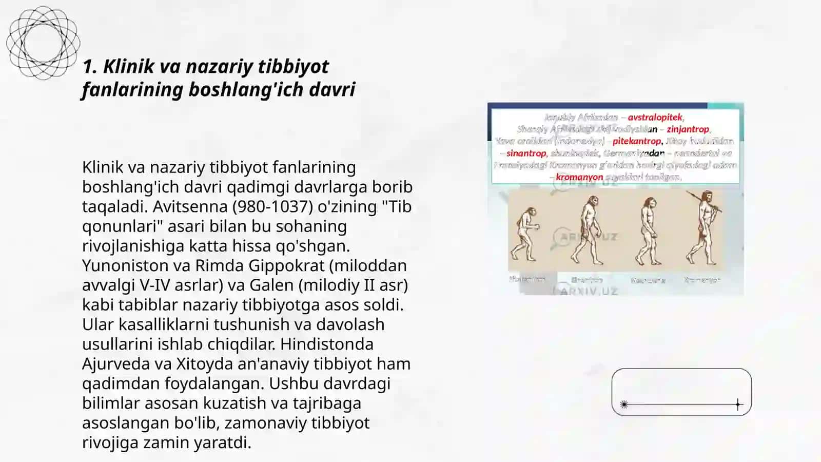 Klinik va nazariy tibbiyot fanlarining fan sifatida rivojlanish tarixi 3