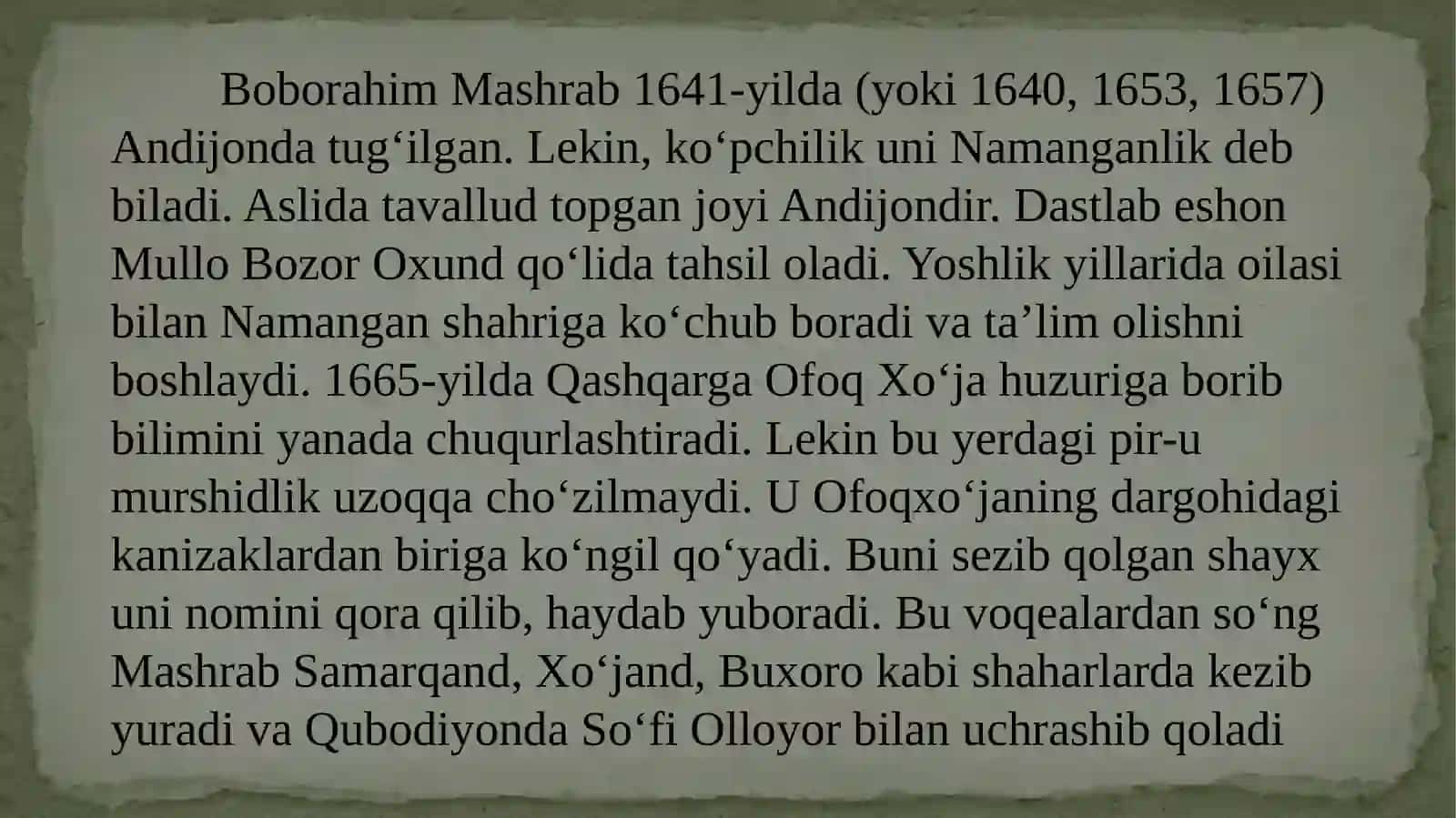 Mashrab ijodiga qisqacha nazar 3