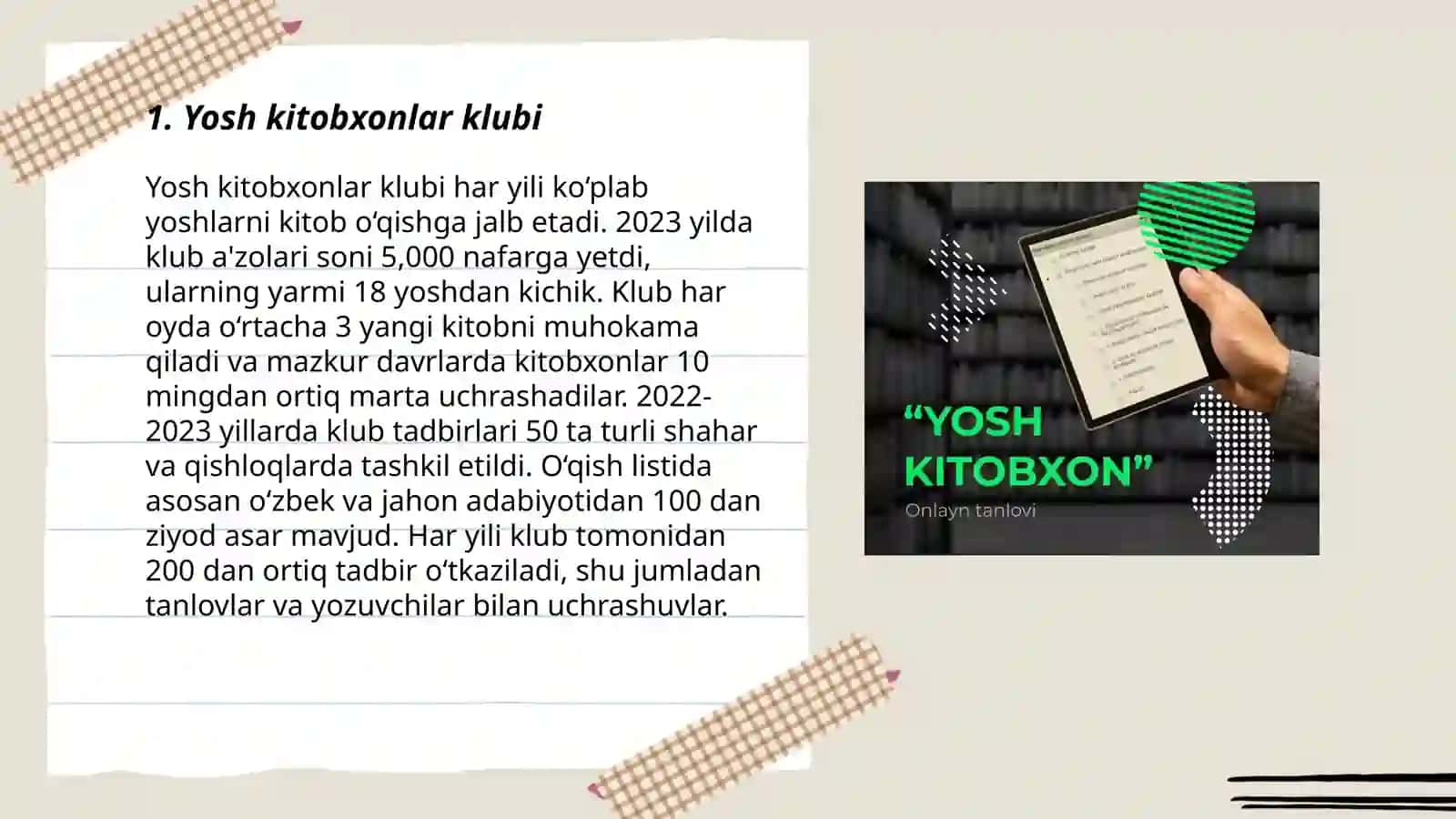 Yosh kitobxonlar klubi 3