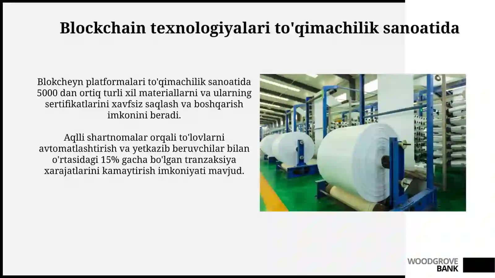 Blockchain texnologiyalari to'qimachilik sanoatida 3