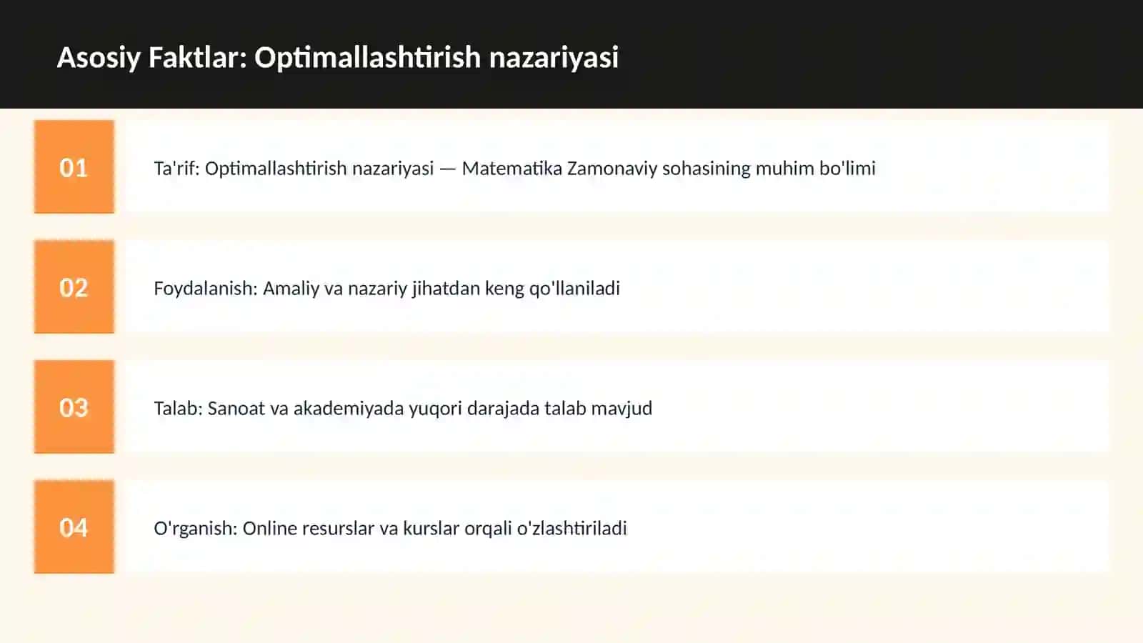 Optimallashtirish nazariyasi 3