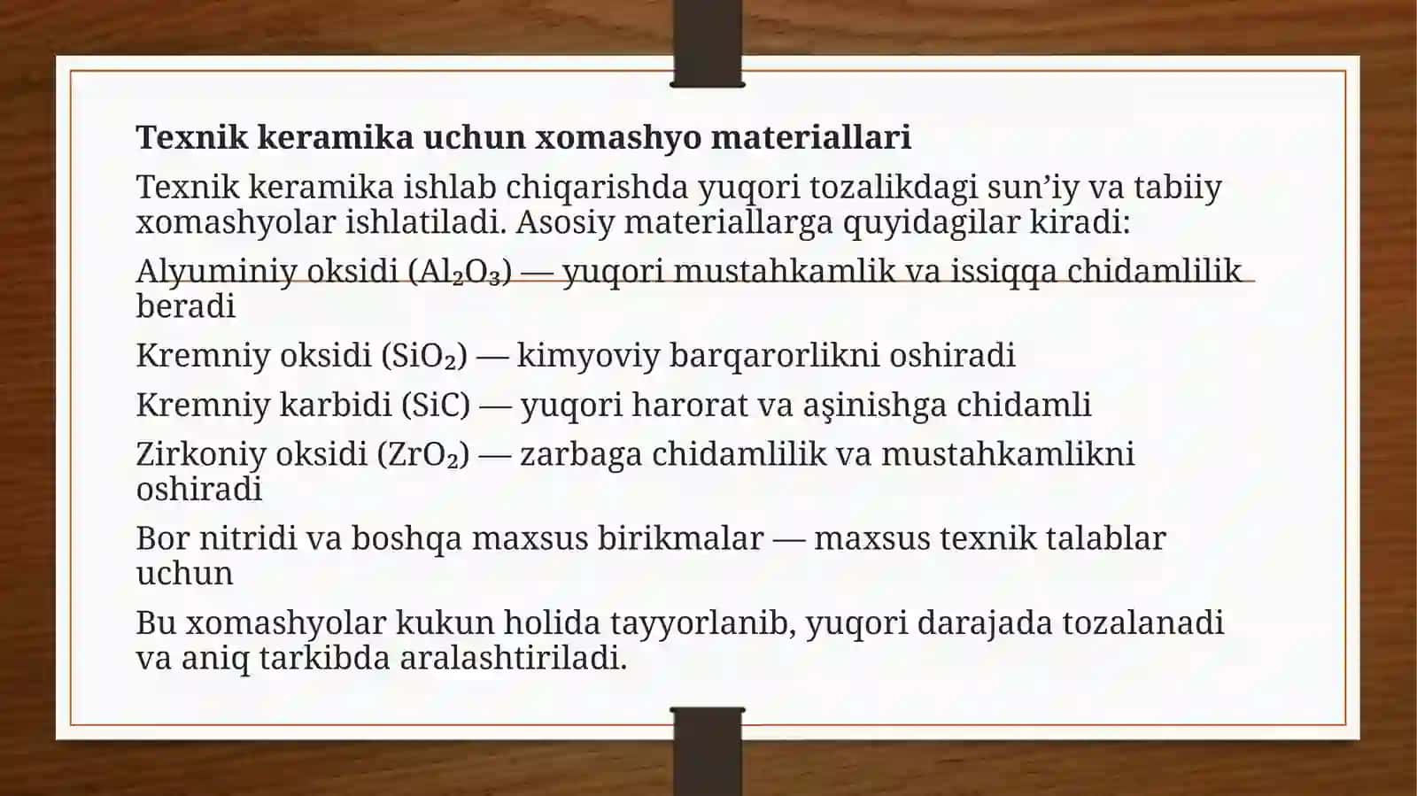 Texnik keramika mahsulotlarini ishlab chiqarish 3