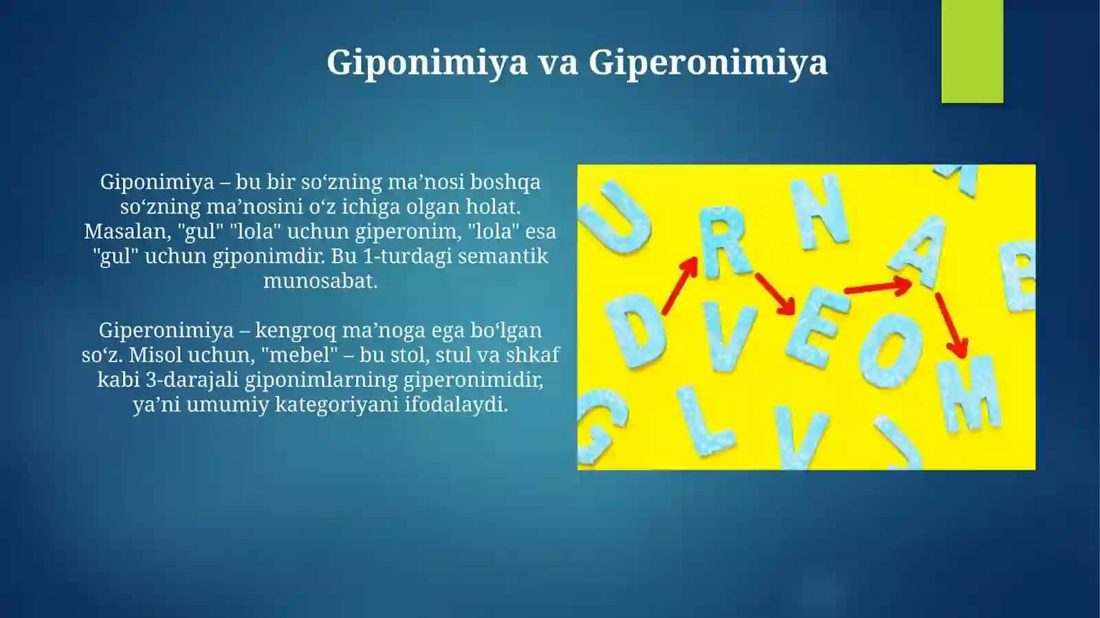 Leksemaning mazmun jihati.Leksik ma'nolarning sxemalari 3