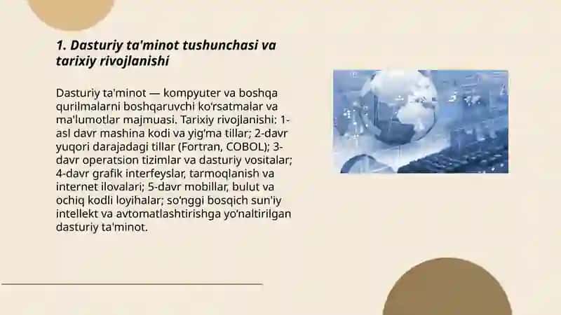 Dasturiy ta’minot tushunchasi va turlari 3