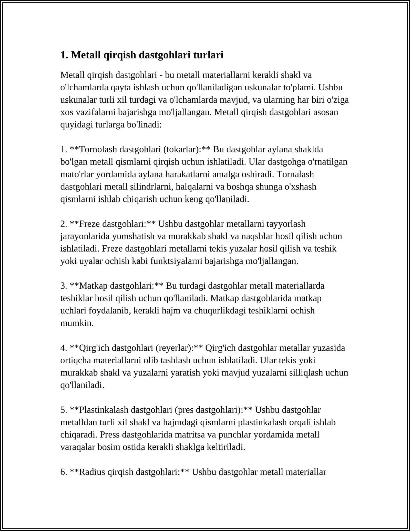 METAL QIRQISH DASTGOHLARI, UNVERSAL CHARXLASH ASBOBLARI 3