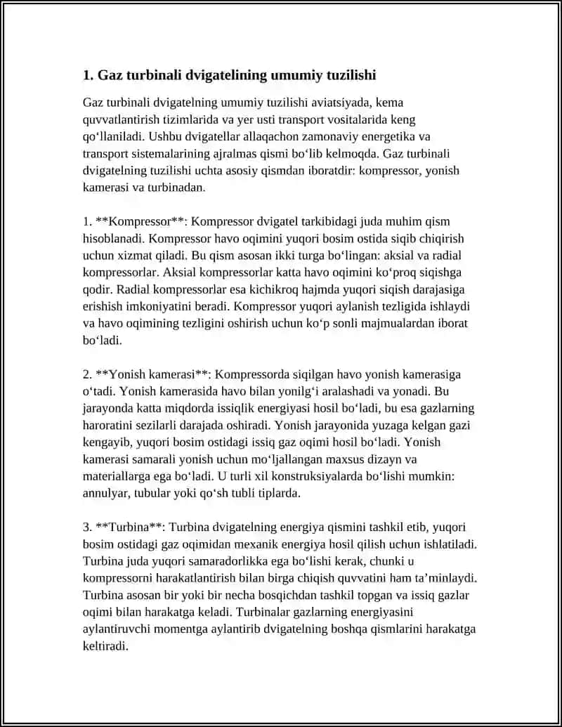 GAZ TURBINALI DIVEGATELNING TUZULISHI VA ISHLASHI 3