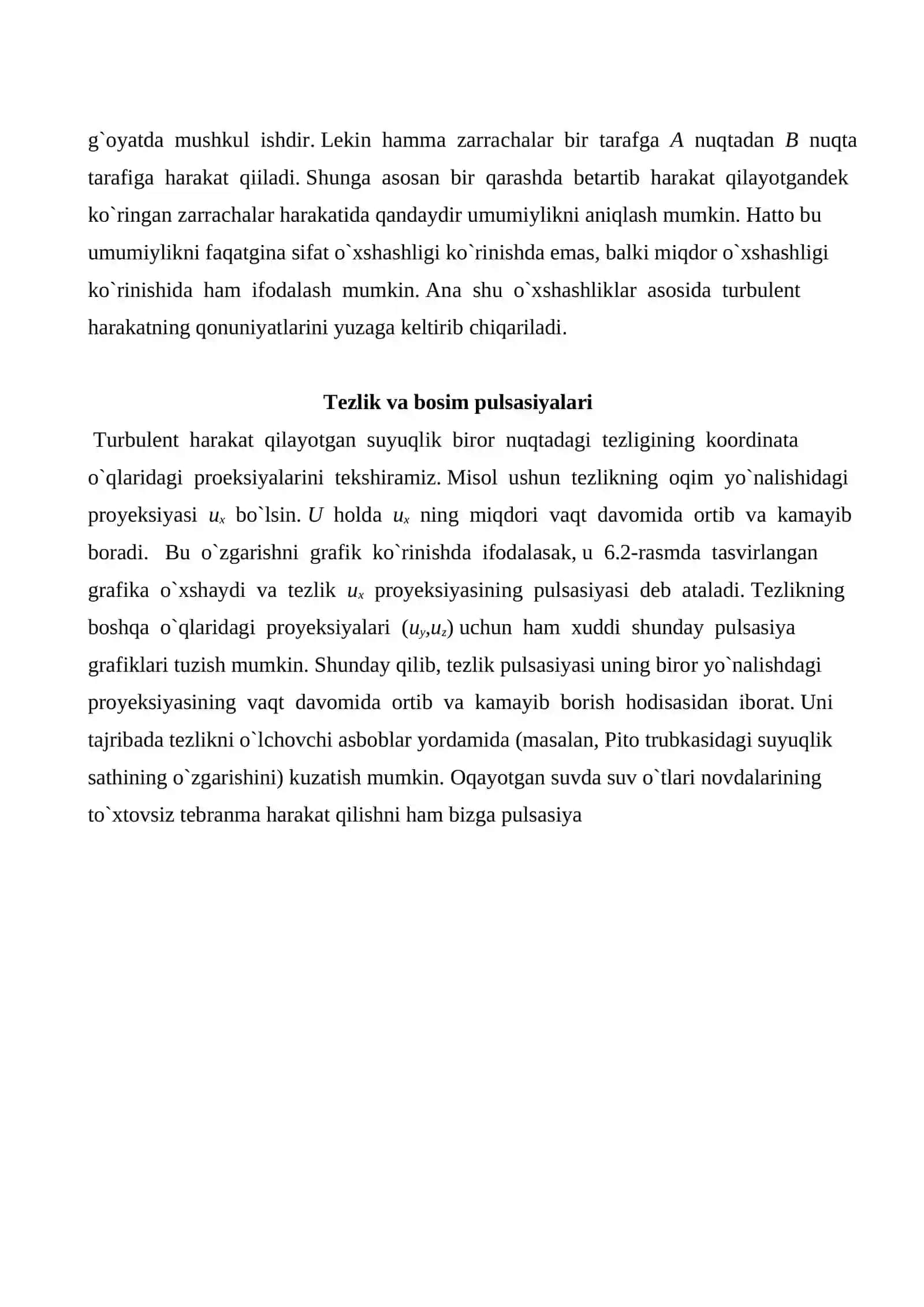 Suyuqliklarning turbulent harakati 3