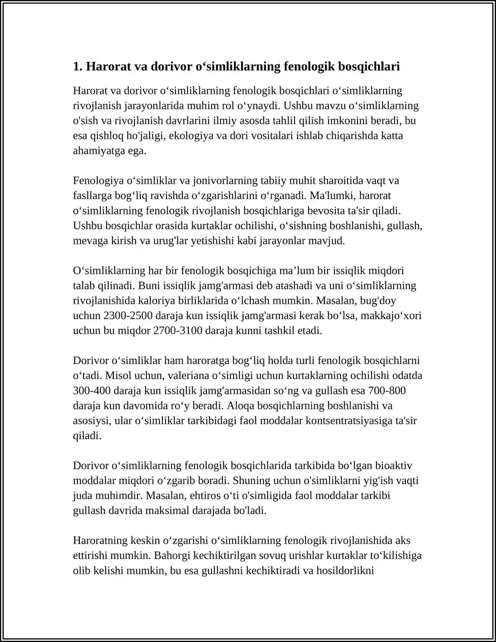 DORIVOR OʻSIMLIKLARNI UNIB CHIQISHIDA HARORATNING TASIRI 3