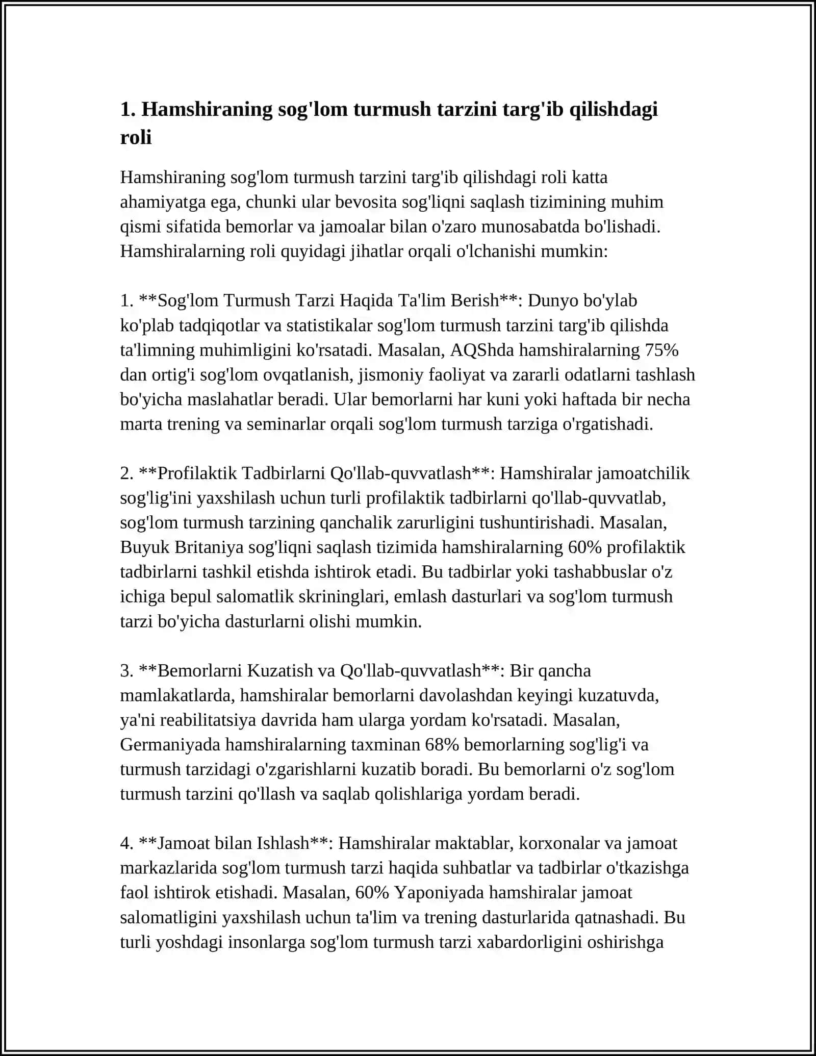 AHOLI ORASIDAGI SOG'LOM TURMUSH TARZINI SHAKLLANTIRISHDA HAMSHIRANING ORNI 3