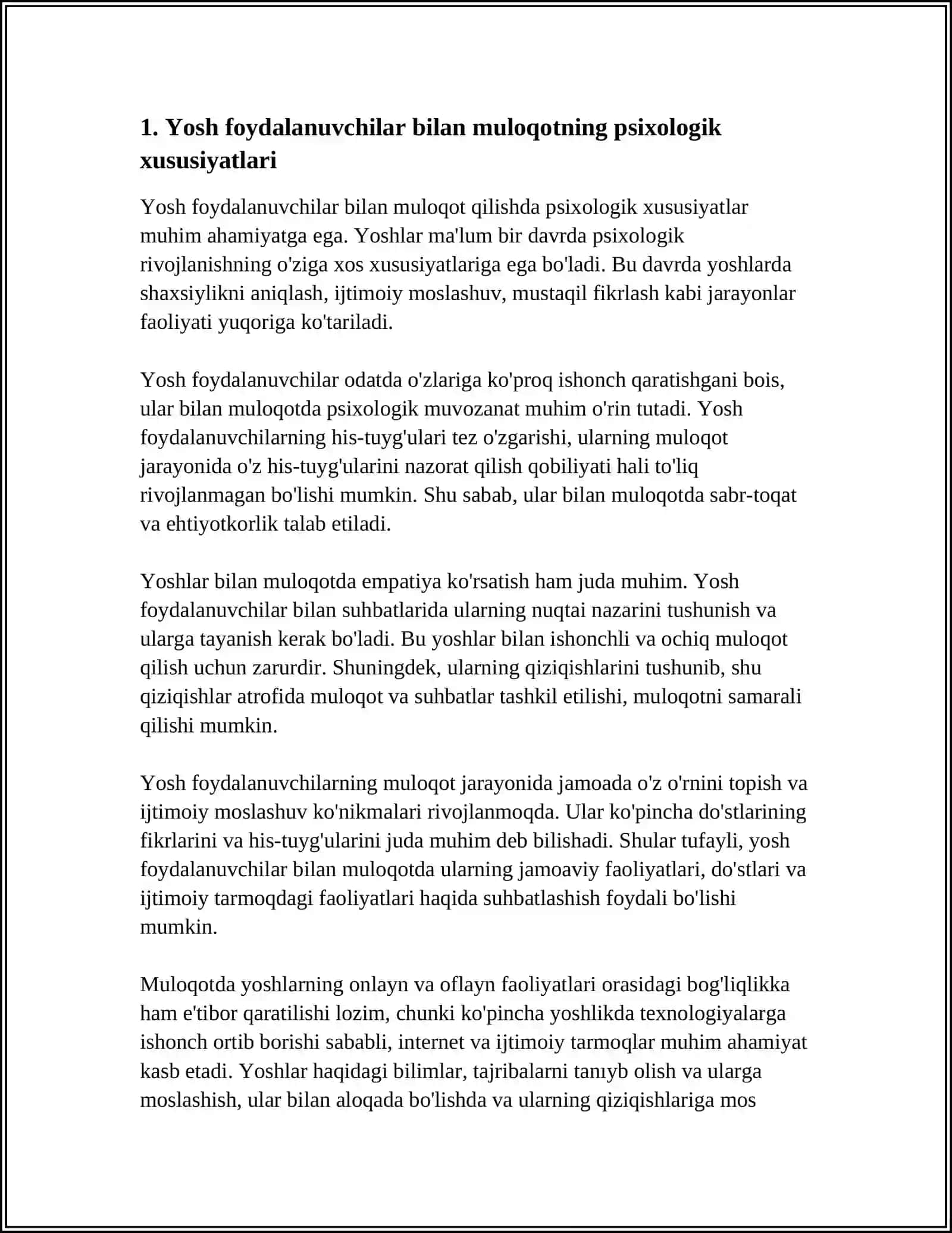 Yosh foydalanuvchilar bilan muloqot xususiytlari 3