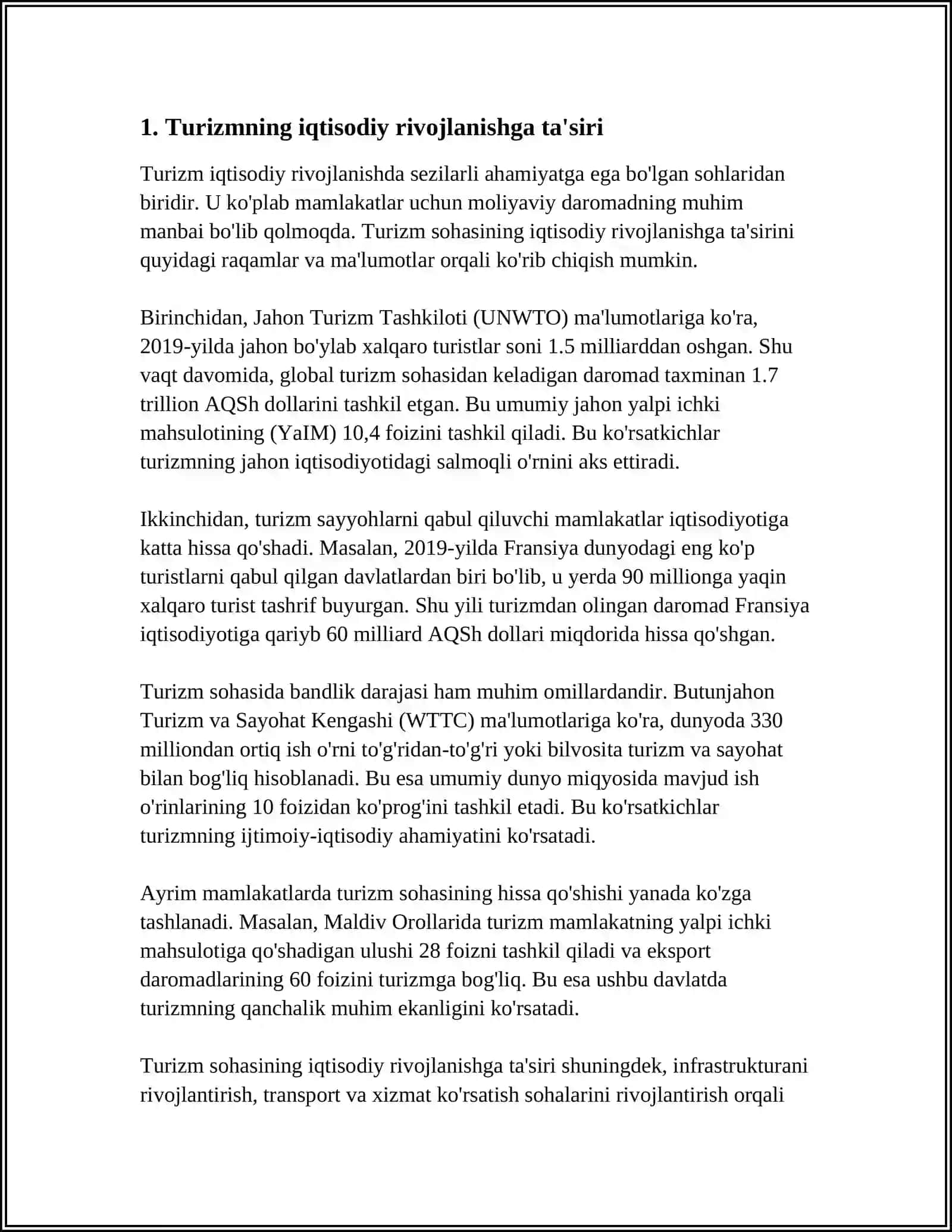 TURIZM IQTISODIYOTGA QANDAY TA'SIR QILADI? 3