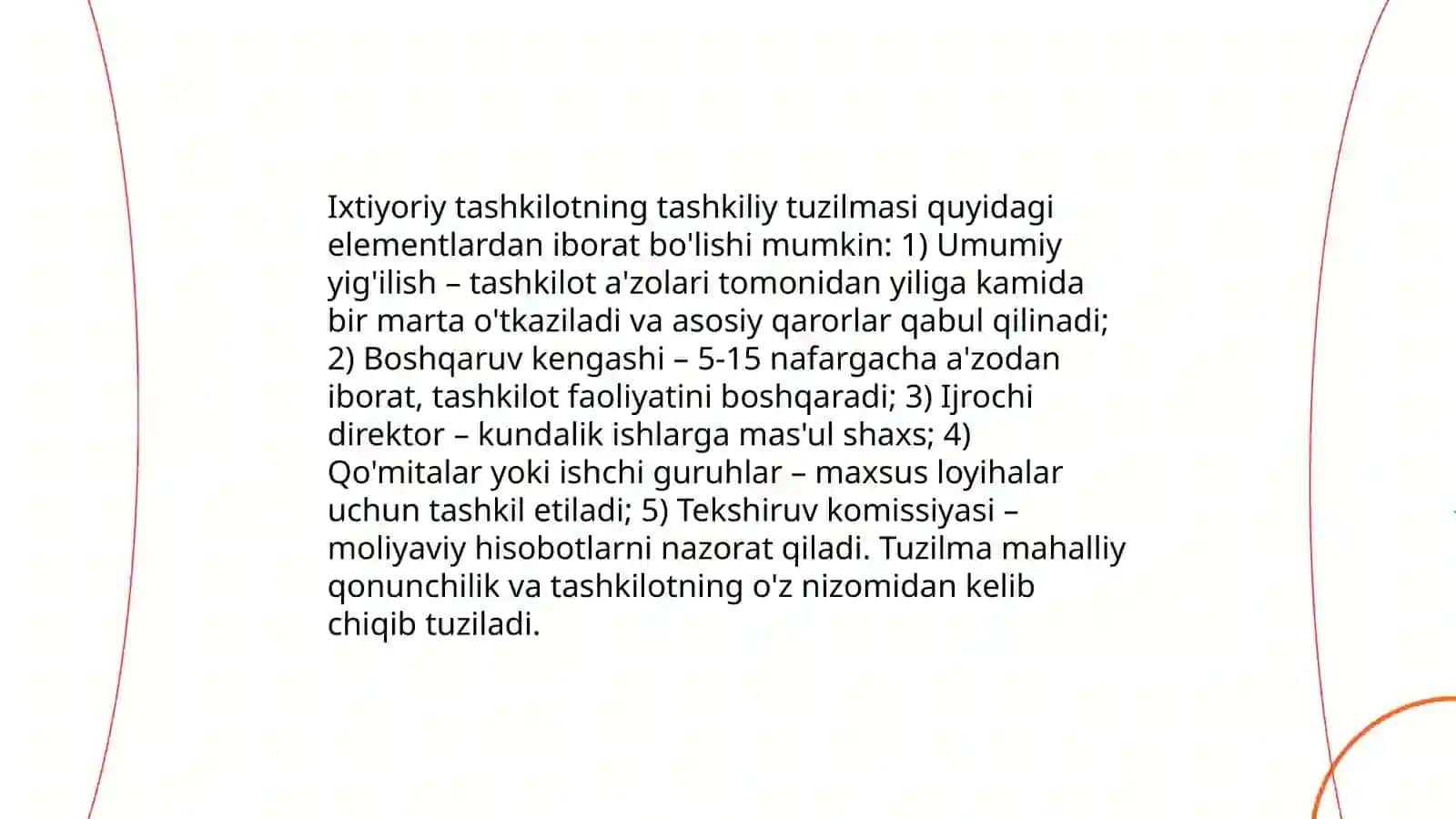 Ixtiyoriy tashkilotning tashkiliy tuzilmasi 3