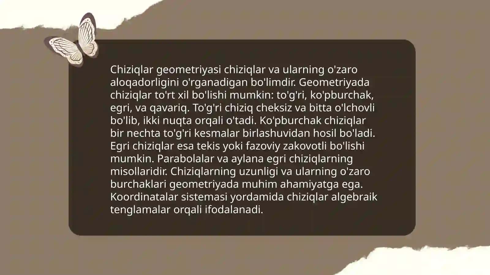 Chiziqlar geometriyasi 3