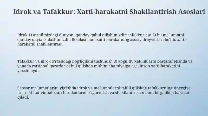 Xulq-atvorni talqin qilish va unga ta'sir o'tkazish asoslari 3