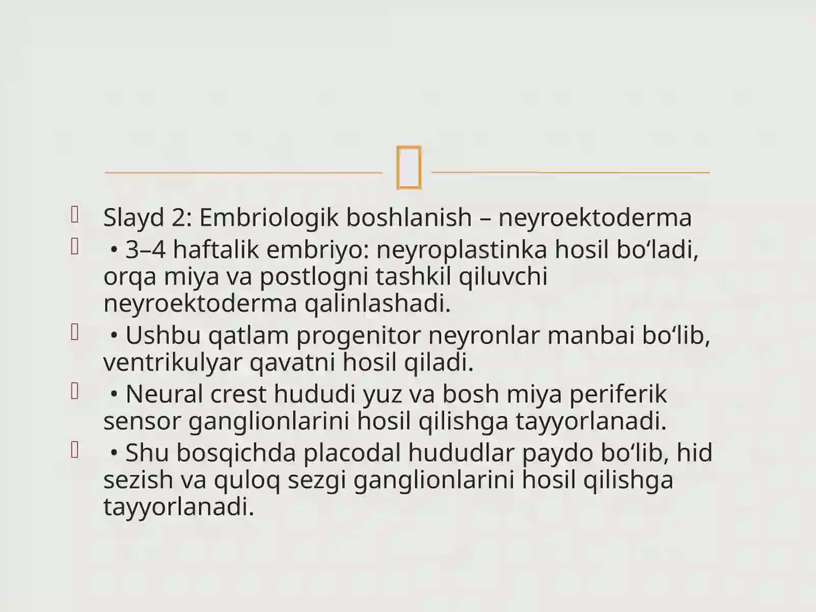 Bosh miya yarim sharlaripostlogining morfogenezi 3