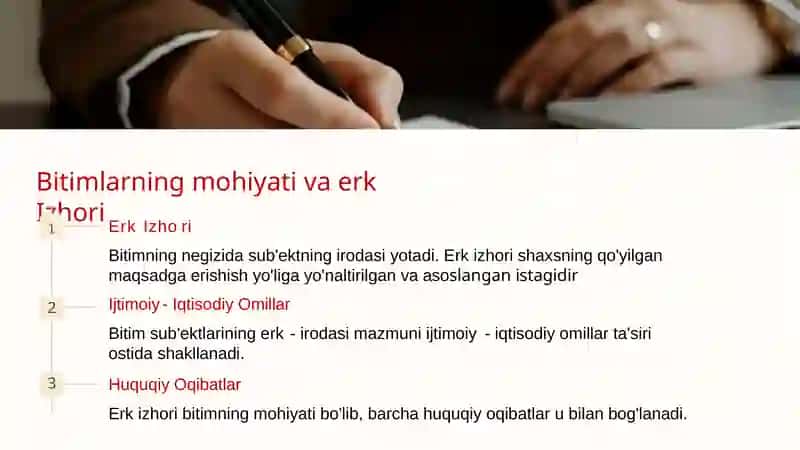 Bitimlar (Fuqarolik va Ishonchnoma) 3