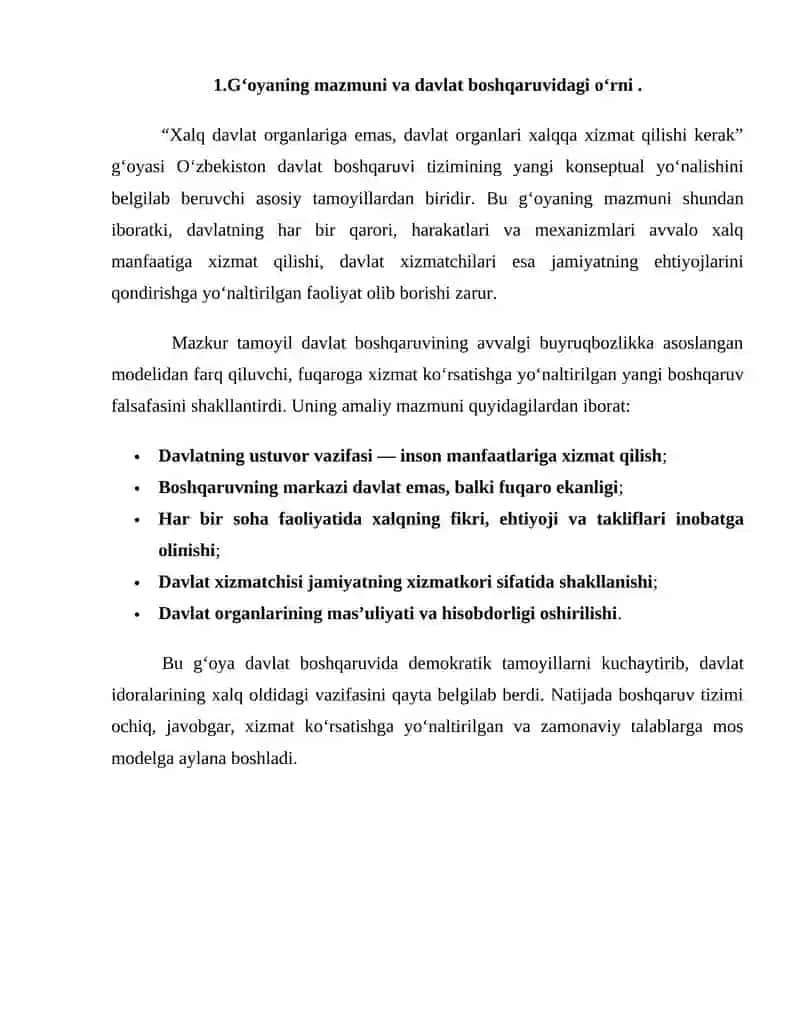 "Xalq davlat organlariga emas, davlat organlari xalqqa xizmat qilishi kerak" g'oyasi 3