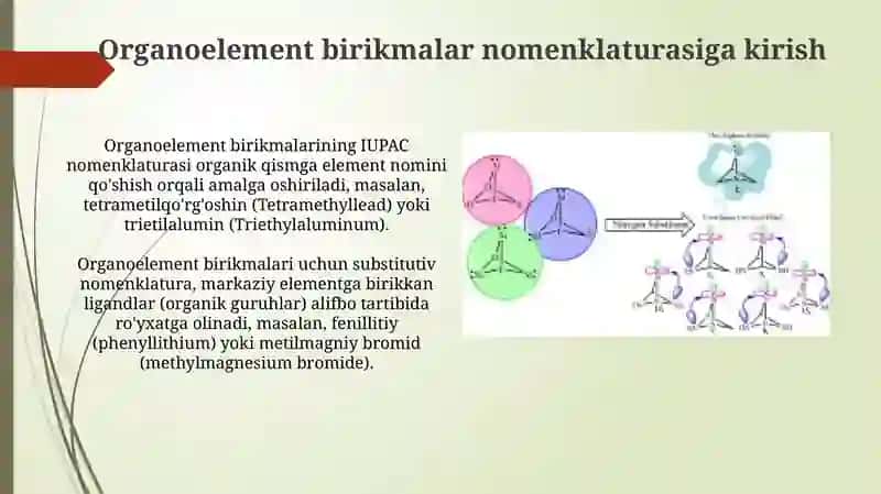 Elementoorganik birikmalarning nomenklaturasi va olinish usullari 3