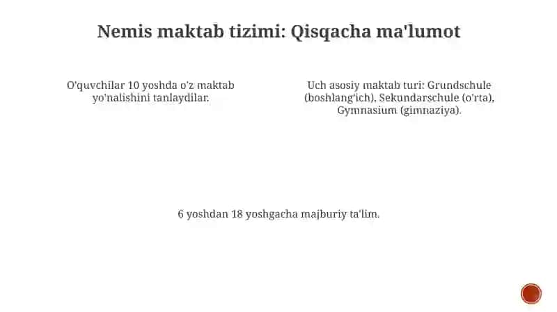 Nemis maktab tizimi: Qisqacha ma'lumot 3