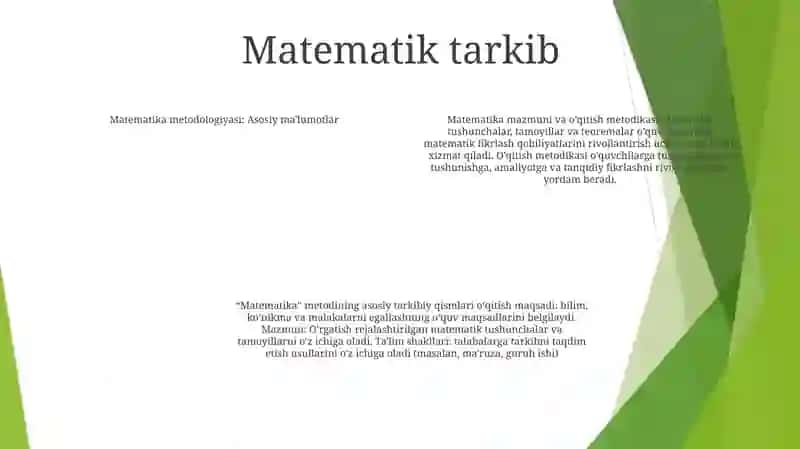 Boshlang'Ich Sinflarda Matematika O'Qitish Metodikasi 3