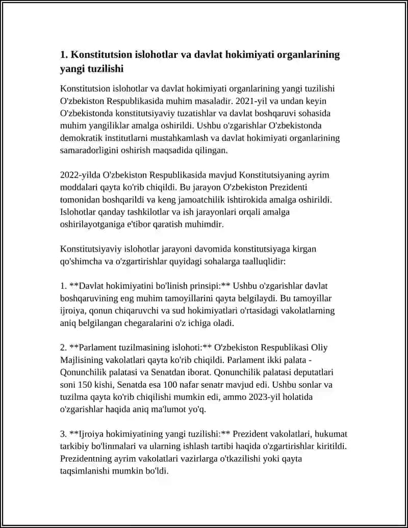 MUSTAQILLIK YILLARIDA DAVLAT BOSHQARUVI TIZIMIDA AMALGA OSHIRILGAN ISLOHOTLAR 3