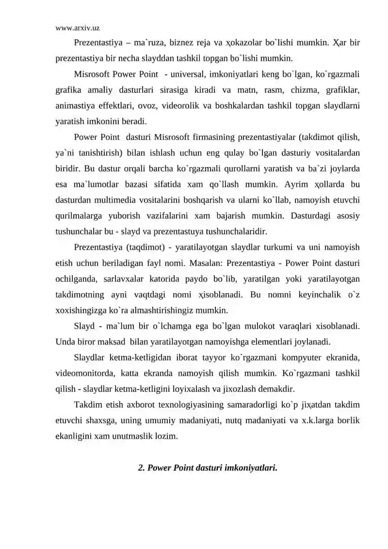Misrosoft Power Point haqida tushuncha 3