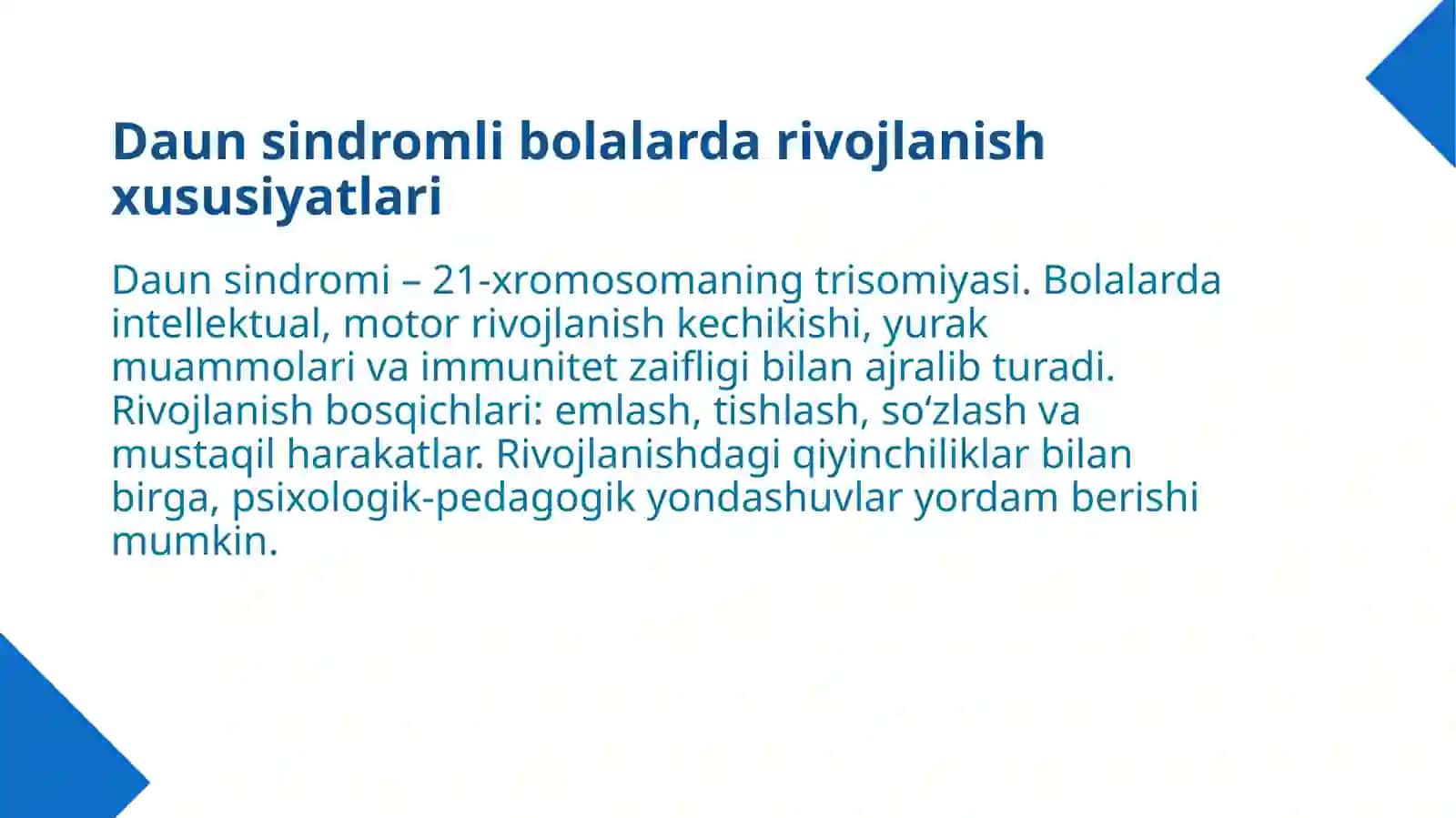 Daun sindromli bolalarni rivojlantirish va tarbiyalashga psixologik-pedagogik yondashuvlar 3