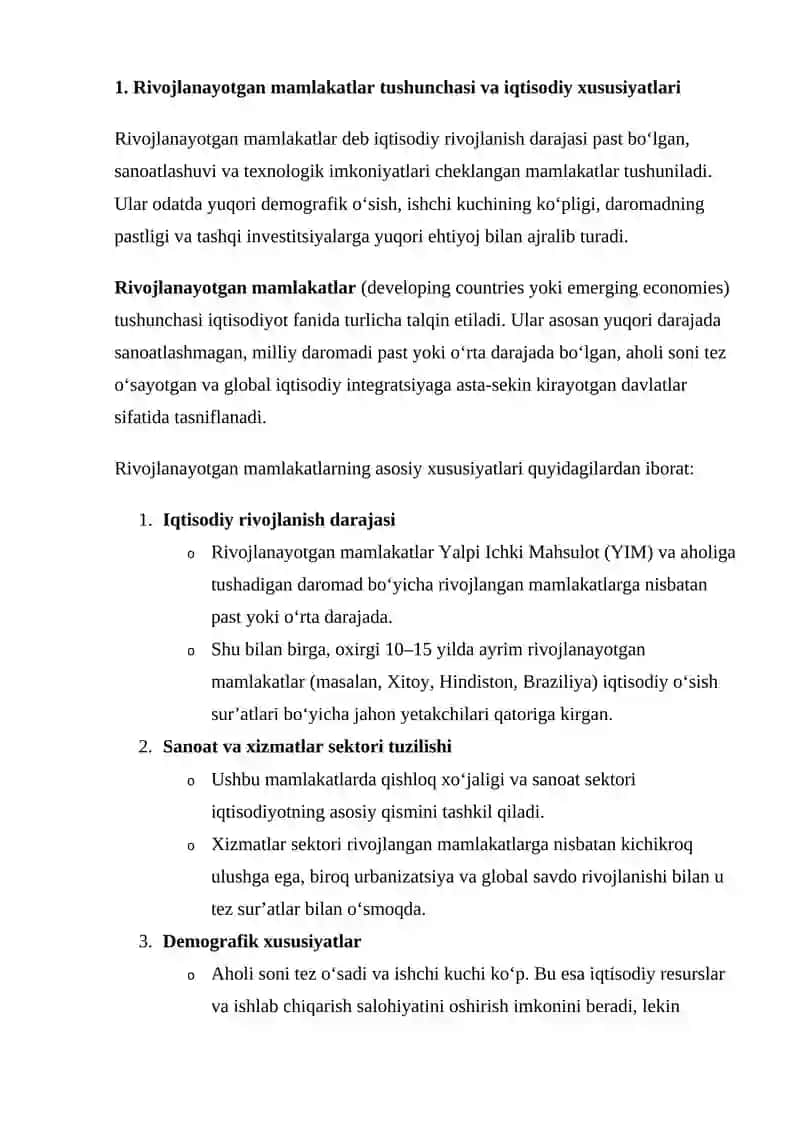 Rivojlanayotgan Mamlakatlar Iqtisodiyoti 3