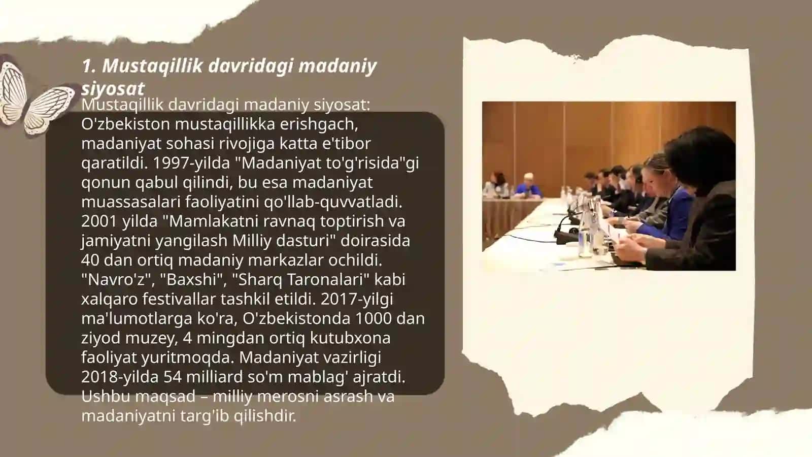 Mustaqillik yillaridagi òzbekistondagi ma'daniy va ma'naviy taraqqiyot 3