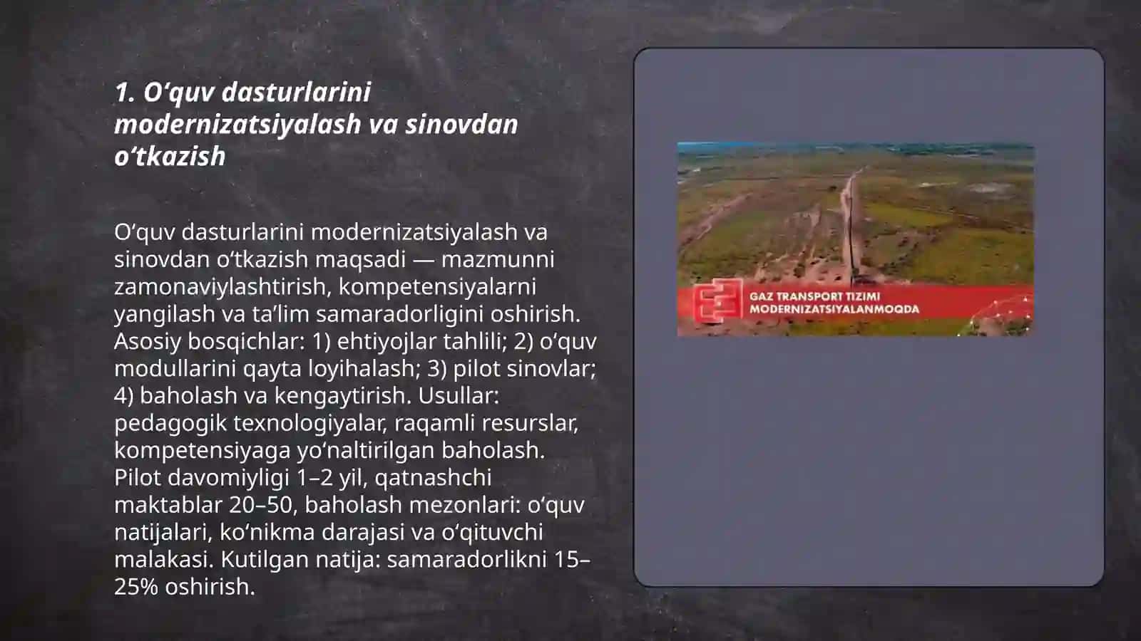 Oʻquv dasturlarini modernizatsiyalash va sinovdan oʻtkazish 3