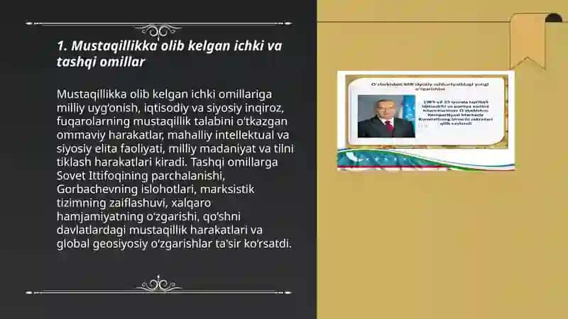 MUSTAQIL O‘ZBEKISTON RESPUBLIKASI TASHKIL TOPISHINING VA UNING TARIXIY AHAMIYATI 3