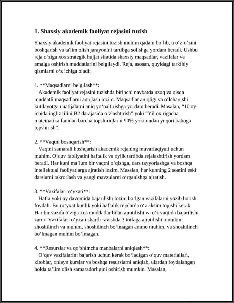 SHAXSIY AKADEMIK FAOLIYATNI YURITISH 3