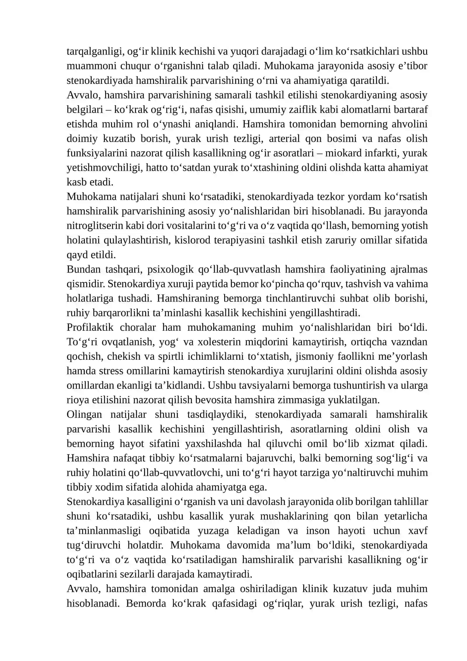 Yurak Qon Tomir Kasalliklari va Stenokardiya 3