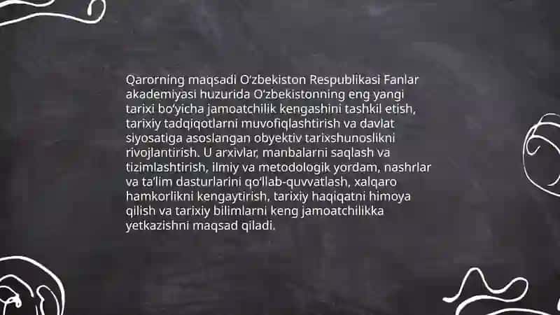O‘zbekistonning eng yangi tarixi bo‘yicha jamoatchilik kengashi faoliyatini tashkil etish to‘g‘risida 3